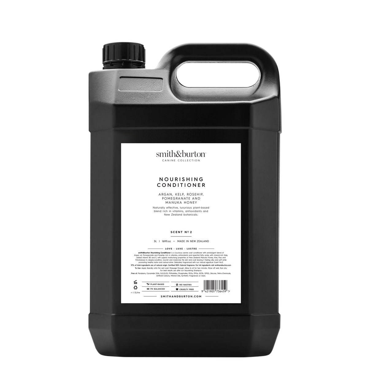 Nahrhafter BIO-Conditioner für Hunde mit Argan, Algen, Manukahonig, Hagebutte und Granatapfel 5L Professioneller Einsatz