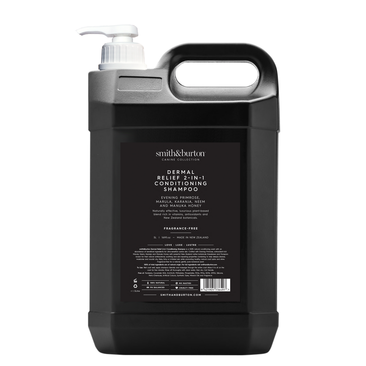Dermal Relief Shampoo und Conditioner 2 in 1 für allergische Hunde und Katzen mit empfindlicher Haut 5L Professioneller Einsatz