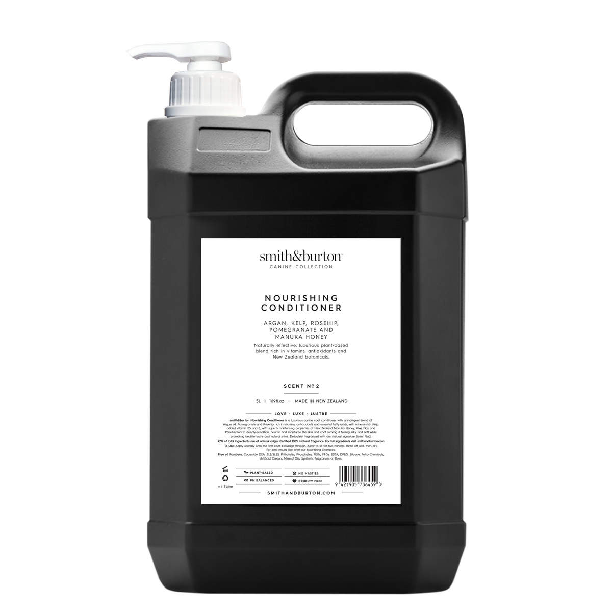 Nahrhafter BIO-Conditioner für Hunde mit Argan, Algen, Manukahonig, Hagebutte und Granatapfel 5L Professioneller Einsatz